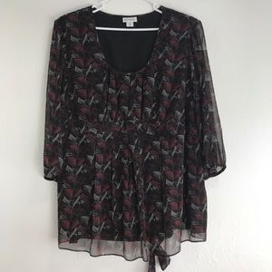 Motherhood Maternity sheer 3X top lined